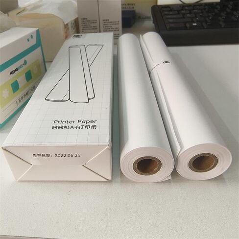 ورق حراري من ورق PAPERANG 2 لفات/صندوق غير لاصق A4 بحجم حرف أمريكي لطابعة PeriPage A40 أو M08F أو MT810 أو طابعة محمولة A4 أخرى - عرض 8.26 بوصة (210 مم × 30 مم) in Saudi Arabia