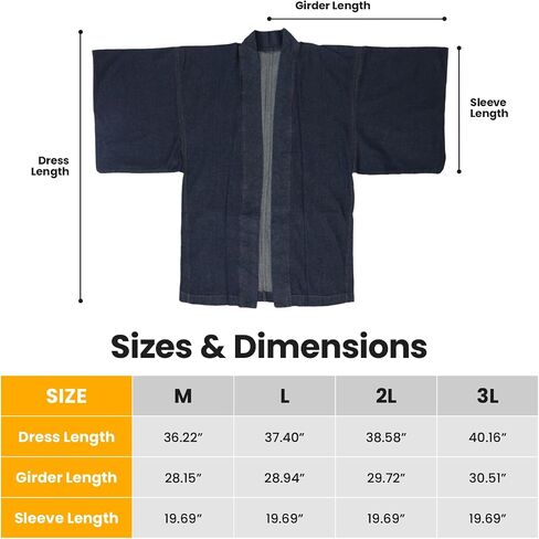 Mens Traditional Japanese Haori, Outerwear Soft Denim Jacket in Saudi Arabia