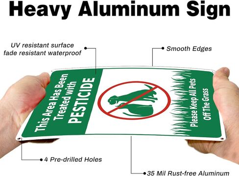 GLOBLELAND This Area Has Been Treated with Please Keep All Pets Off The Grass Sign, 10x12 inches 35 Mil Aluminum Grass Yard Sign, UV Protected and Waterproof in Saudi Arabia