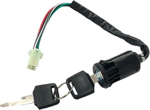 Motorcycle Ignition Switch, 4 Wire Pin Ignition Switch with 2 Keys, Key Locking Starter Switch Replacement for 50cc to 250cc Go Kart ATV Dirt Bike Scooter Motorcycle in Saudi Arabia