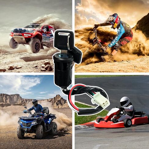 Motorcycle Ignition Switch, 4 Wire Pin Ignition Switch with 2 Keys, Key Locking Starter Switch Replacement for 50cc to 250cc Go Kart ATV Dirt Bike Scooter Motorcycle in Saudi Arabia