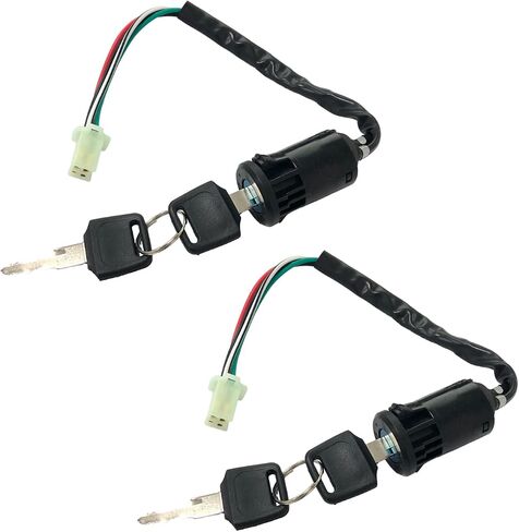 Motorcycle Ignition Switch, 4 Wire Pin Ignition Switch with 2 Keys, Key Locking Starter Switch Replacement for 50cc to 250cc Go Kart ATV Dirt Bike Scooter Motorcycle in Saudi Arabia