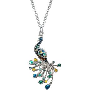 DALANE Enamel Alloy Rhinestone Peacock Necklace Birds Pendant Fashion Jewelry for Women Girls Charms Gifts in Kuwait