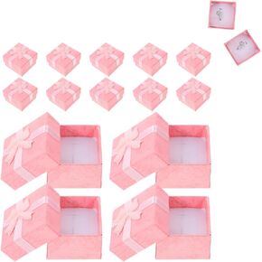 WRITWAA 24Pcs Gift Box Set, Jewelry Gift Boxes Necklace Bracelet Earring Ring Box for Storage, Cute Decorative Box for Friends, Children, Birthday, Wedding, Party, Cookie, Pink