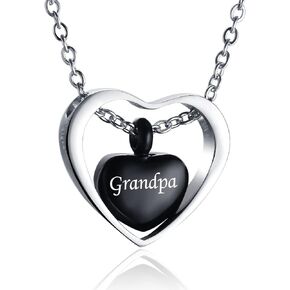 QeenseKc Rose Gold Double Heart Urn Necklaces for Human Pet Ashes Cremation Jewelry for Ashes Keepsake Memorial Pendant Jewelry
