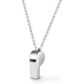 H&Beautimer Solid 925 Sterling Silver 18/20'' Rolo Chain Necklace Creative Whistle Pendant Necklace For Women Teenage Girls Jewelry Necklace Birthday Gift With Gift Box