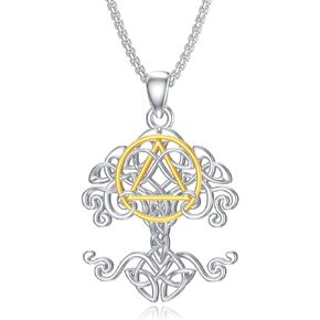 PELOVNY S925 Sterling Silver Amulet Necklace St Michael/Saint Christopher/Compass/Wolf Necklace Protection Pendant Jewelry Christmas Halloween Birthday Gifts for Men Women