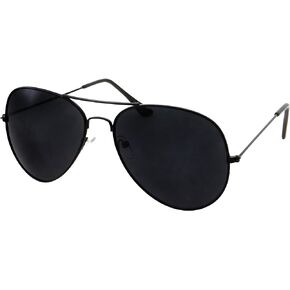 grinderPUNCH Super Dark Lens Limo Tint Pilot Sunglasses - Men and Women Privacy Sunglasses