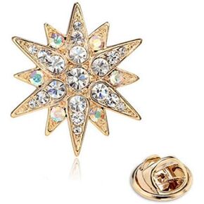 حساسة كاملة كريستال نجمة داود بروش دبوس حجر الراين ستار باقة بروش التلبيب دبوس حفل زفاف مجوهرات هدية in Kuwait