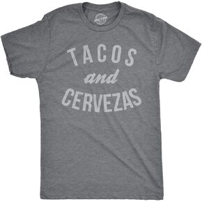 Crazy Dog Mens T Shirt Tacos and Cervezas Funny Beer Drinking Humor Shirts Cool Tee