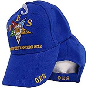 oes Order Of The Eastern Star Mason Freemason Royal Blue Embroidered Cap Hat
