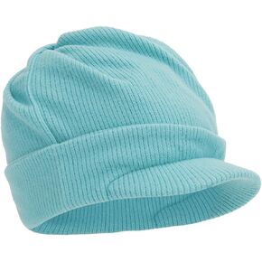 Women's Visor Beanie Cap Messy High Bun Ponytail Winter Warm Hats