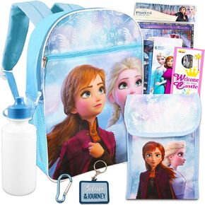 Disney Frozen Backpack Set Boys Girls Kids -- 7 Piece Disney Frozen Elsa School Backpack Bag Set with Notebook, Pencils, Stickers and More