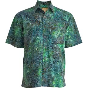 Johari West Autumn Gold Tropical Hawaiian Batik Shirt