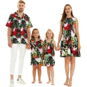 Matchable Family Hawaiian Luau Men Women Girl Boy Clothes in Tropical Twilight