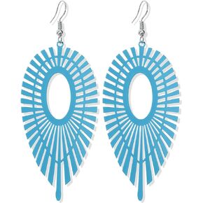 Minimalist Lightweight Creative Vintage Black and White Metal Leaf Geometry Dangle Drop Earrings for Women Girls Statement Creative Jewelry Gifts