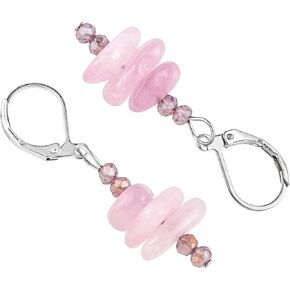 أقراط متدلية من رقائق الحجر للنساء، أقراط متدلية من الكريستال العلاجي مع خطاف رافعة in Kuwait