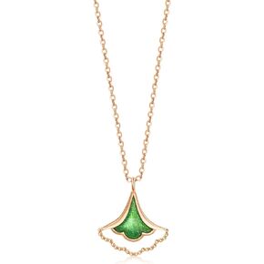 CHOW SANG SANG Delicate Gold 18K Rose Gold Enamel Gingko Leaf Bracelet, Necklace for Women and Girls 92255B 92255N