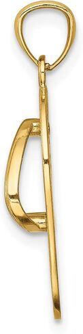 Lex & Lu 14k Yellow Gold w/Rhodium Polished Floral Flip Flop Pendant, 25.5, White-and-yellow-gold in Saudi Arabia