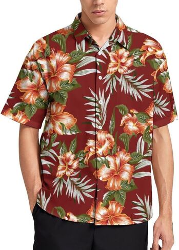 DOOPCCOR Hawaiian Shirt for Men Hawaiian Casual Button Down Summer Beach Shirts in Saudi Arabia