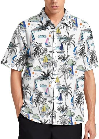 DOOPCCOR Hawaiian Shirt for Men Hawaiian Casual Button Down Summer Beach Shirts in Saudi Arabia