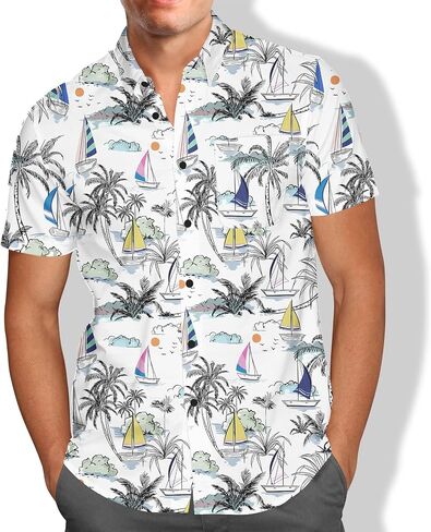 DOOPCCOR Hawaiian Shirt for Men Hawaiian Casual Button Down Summer Beach Shirts in Saudi Arabia