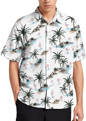 DOOPCCOR Hawaiian Shirt for Men Hawaiian Casual Button Down Summer Beach Shirts in Saudi Arabia