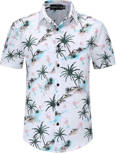DOOPCCOR Hawaiian Shirt for Men Hawaiian Casual Button Down Summer Beach Shirts in Saudi Arabia