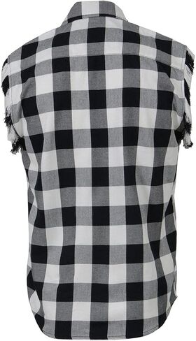 Milwaukee Leather MNG11690 Men’s Black and White Cut Off Flannel Shirt in Saudi Arabia