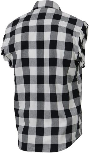 Milwaukee Leather MNG11690 Men’s Black and White Cut Off Flannel Shirt in Saudi Arabia