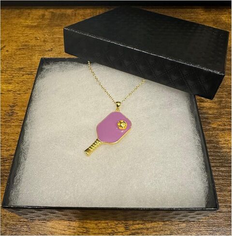Pickleball Jewelry Pendant Enamel Necklace Paddle Ball Silver 14K Gold Women Men Gift Tennis Racquet in Kuwait