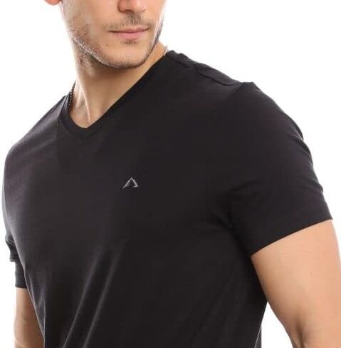 Premium Classic Men’s V-Neck T-Shirt | Ultra Soft, Breathable Cotton Modal Stretch Mens T-Shirt | Tag Free (Made in Egypt) in Saudi Arabia