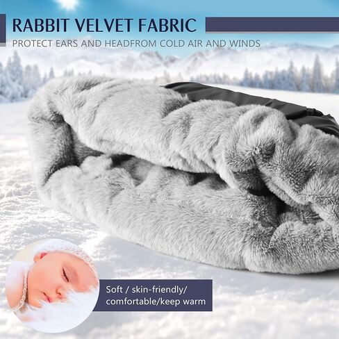 التزلج قبعة صغيرة يندبروف Coldproof الدافئة إيرفلاب أسفل قبعة مترهل الأرنب الفراء قبعة و مكبل قبعة للرجال النساء in Kuwait