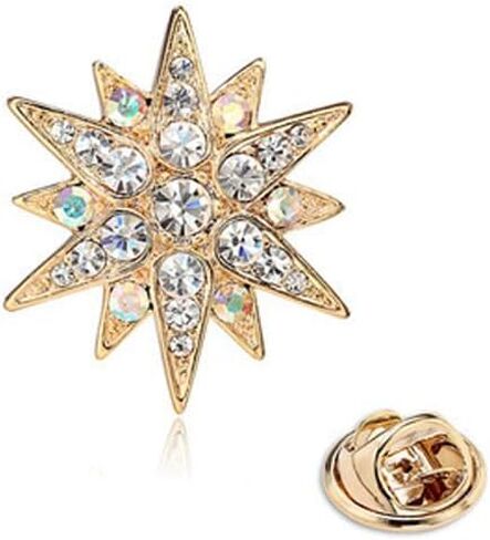 حساسة كاملة كريستال نجمة داود بروش دبوس حجر الراين ستار باقة بروش التلبيب دبوس حفل زفاف مجوهرات هدية in Kuwait