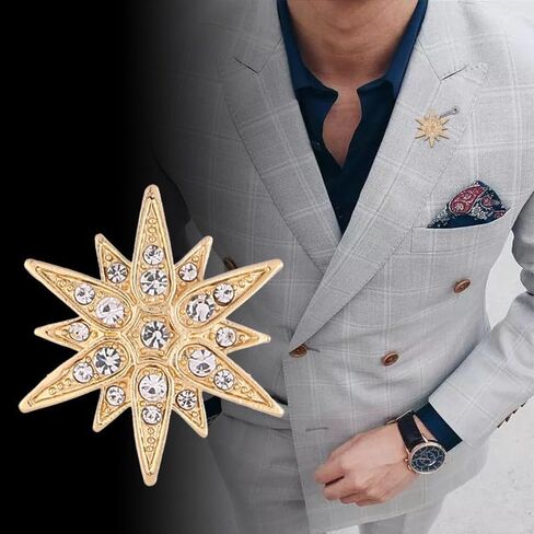 حساسة كاملة كريستال نجمة داود بروش دبوس حجر الراين ستار باقة بروش التلبيب دبوس حفل زفاف مجوهرات هدية in Kuwait