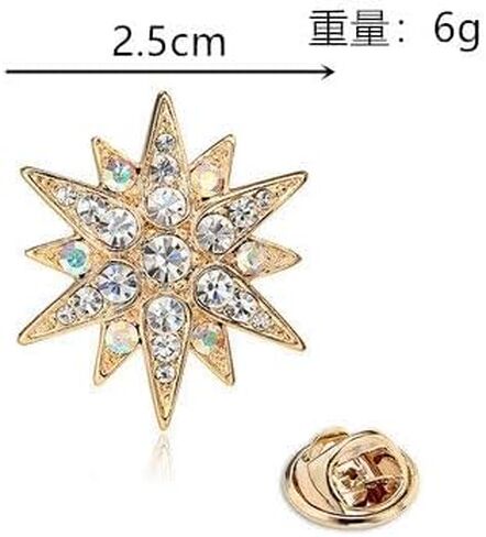 حساسة كاملة كريستال نجمة داود بروش دبوس حجر الراين ستار باقة بروش التلبيب دبوس حفل زفاف مجوهرات هدية in Kuwait