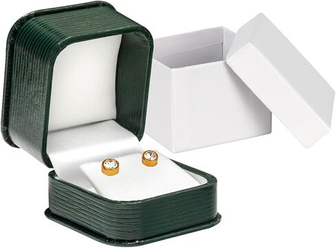 Prestige & Fancy Elegant jewelry box Visionary Leatherette Jewelry Box for Gifts, Presents, Weddings, and More, (Earring, Green) in Saudi Arabia