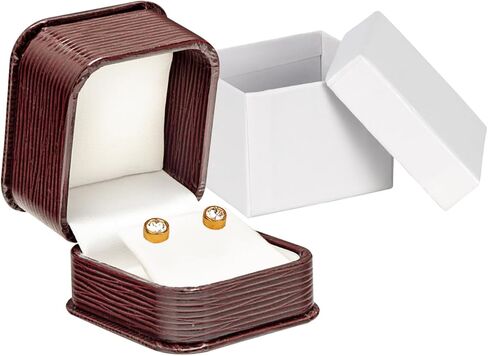 صندوق مجوهرات أنيق من برستيج آند فانسي صندوق مجوهرات جلدي للهدايا والهدايا وحفلات الزفاف والمزيد، (حلق، أخضر) in Kuwait