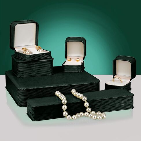 Prestige & Fancy Elegant jewelry box Visionary Leatherette Jewelry Box for Gifts, Presents, Weddings, and More, (Earring, Green) in Saudi Arabia