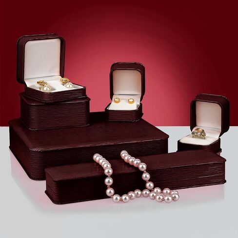 صندوق مجوهرات أنيق من برستيج آند فانسي صندوق مجوهرات جلدي للهدايا والهدايا وحفلات الزفاف والمزيد، (حلق، أخضر) in Kuwait