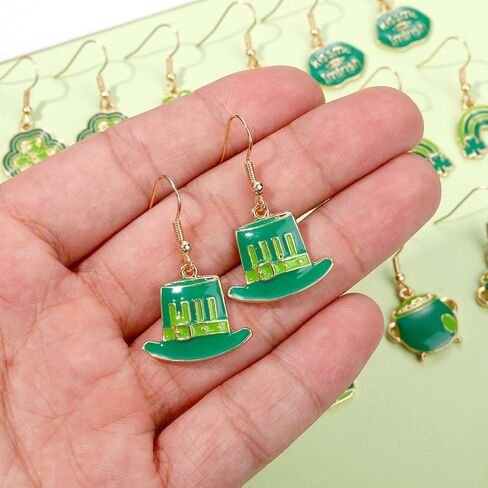 BVGA Holiday Green Shamrock drop earring Set for Women Girl St. Patrick's Day earrings Jewelry Set for Party Carnival Parade in Kuwait