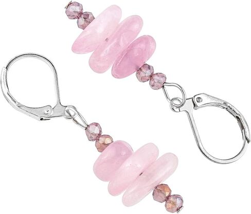 أقراط متدلية من رقائق الحجر للنساء، أقراط متدلية من الكريستال العلاجي مع خطاف رافعة in Kuwait