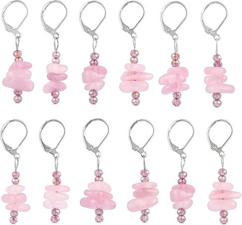 أقراط متدلية من رقائق الحجر للنساء، أقراط متدلية من الكريستال العلاجي مع خطاف رافعة in Kuwait