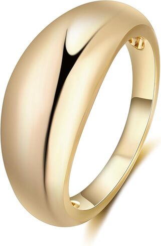 dnswez Chunky Dome Rings for Women, Fashion Stackable 14K Gold Plated Croissant Dome Star Ring Twisted Statement CZ Rings Signet Band Jewelry Gifts for Teen Girls in Saudi Arabia