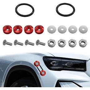 Quick Release Fastener Kit, Bumper Trunk Quick Release Front Rear Bumper Fastener Kit for Front Rear Bumper Trunk Fender Hatch Lids, Universal Car Bumper (Black)