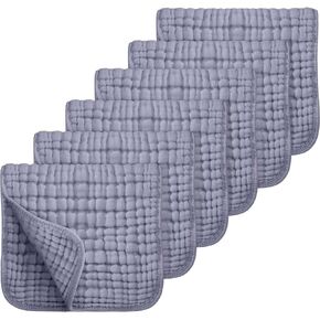 JhettyBaby Muslin Burp Cloths Large 100% Cotton Hand Washcloths for Babies, Baby Essentials 6 Layers Extra Absorbent and Soft Boys & Girls Baby Rags for Newborn Registry (Bean Paste)
