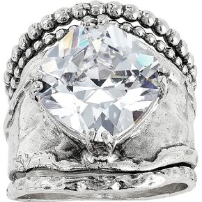 Silpada 'Full of Charm' Sterling Silver Cubic Zirconia Ring