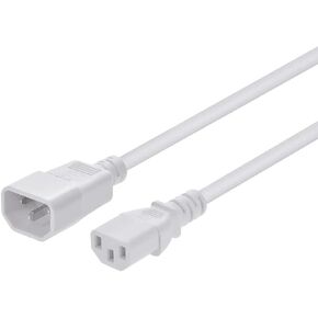Monoprice 3-Prong Extension Cord - 6 Feet - Black (6-Pack) IEC 60320 C14 to IEC 60320 C13, 18AWG, 10A, SVT, for Powering Computers, Monitors in Kuwait