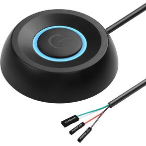SinLoon PC Power Switch, Desktop Computer, Power Switch, External Remote Start, Computer Motherboard, Power Switch, Button, Extension Cable with LED Light (Black)