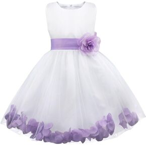 FEESHOW Wedding Pageant Petals Flower Girl Dress Bridesmaid Formal Graduation Party Prom Gown